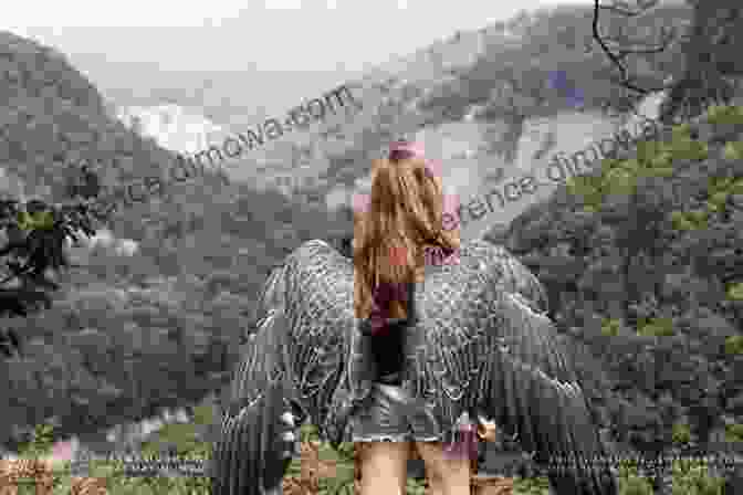 A Woman With Wings Flying Over A Mountaintop On The Wings Of Hope