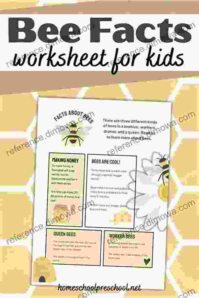 Bee Fun Facts For Kids Book Cover With A Honeycomb Background And A Bee Flying Over It Bee Fun Facts For Kids: Animal Facts And Animal Photo Childern For Reading And Learning (First 100 3)