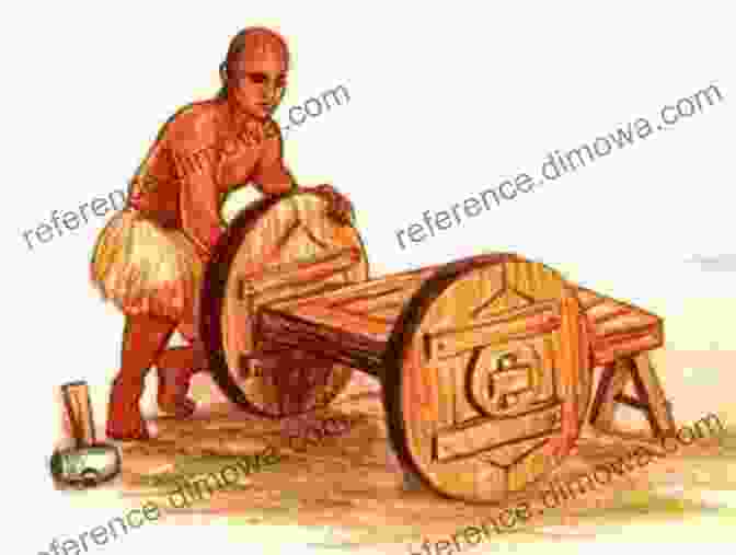 Caveman Children Using A Primitive Wheel To Transport Goods Caveman Kids And The Deer: How A Bunch Of Caveman Kids Changed History