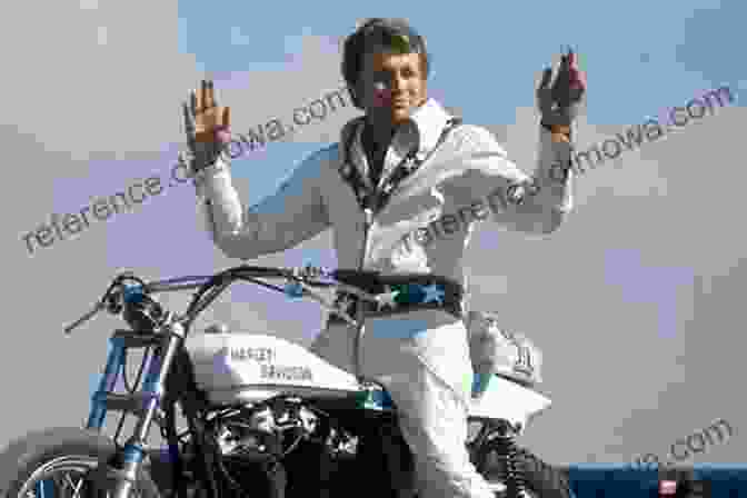 Evel Knievel On His Motorcycle Evel Knievel: An American Hero