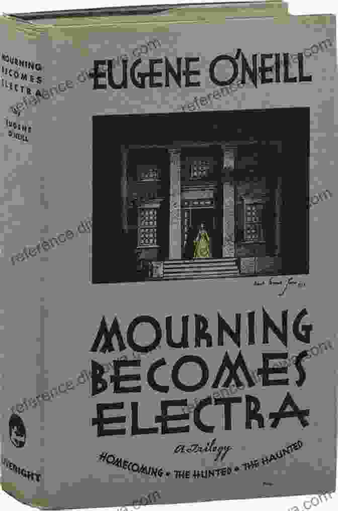 Mourning Becomes Electra Book Cover, A Depiction Of Three Masked Figures On A Dark Background Study Guide For Eugene O Neill S Mourning Becomes Electra (Course Hero Study Guides)